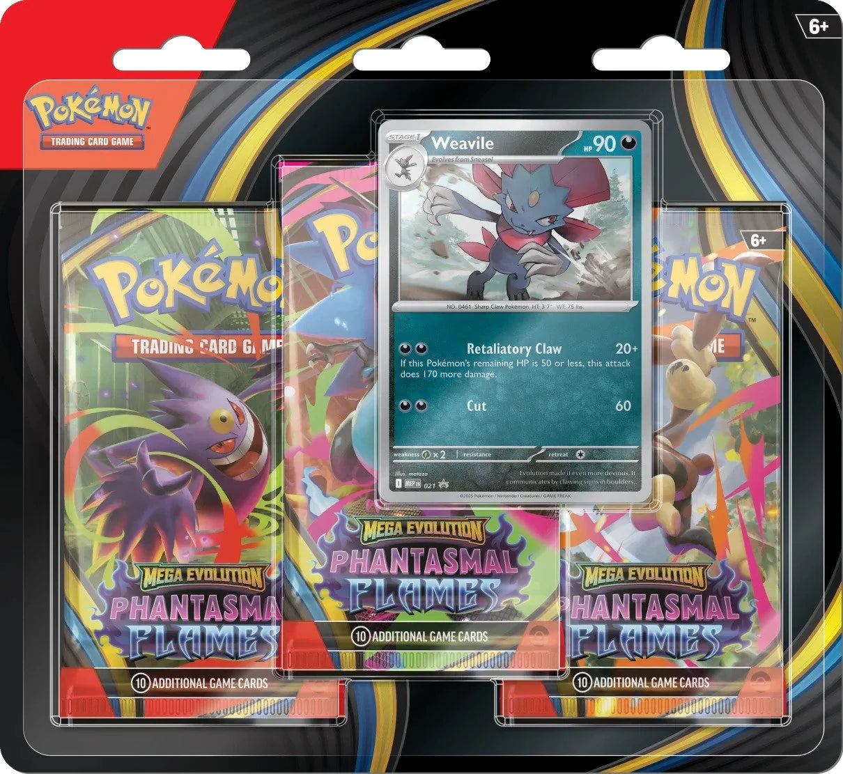 Pokémon Mega Evolution Phantasmal Flames 3-pack blister - Weavile