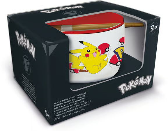 Pikachu Ramenkom met stokjes