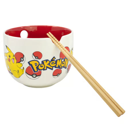 Pikachu Ramenkom met stokjes