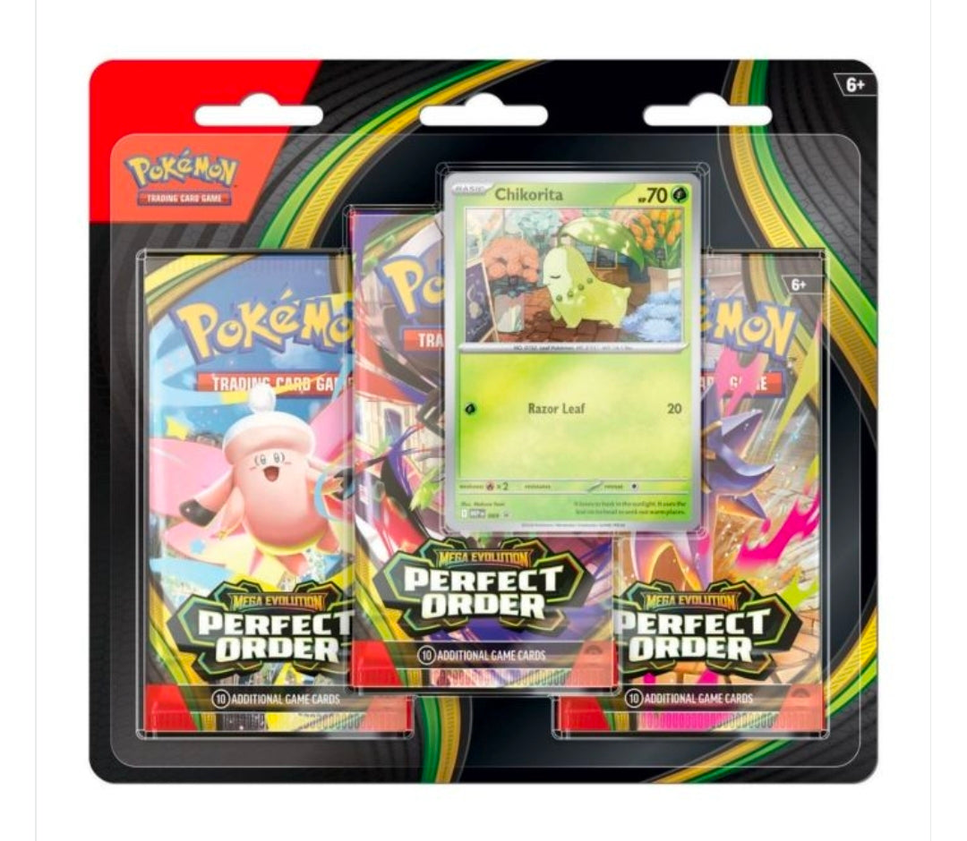 Pokémon Mega Evolution: Perfect Order 3-pack Blister - Chikorita